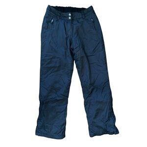 FERA Perfect Fit Black Ski Snow Pants Size 6 Short Velcro Zipped Pockets Fleece